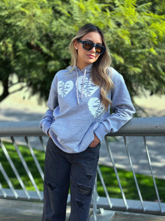 Polerón Oversize Corazon Gris